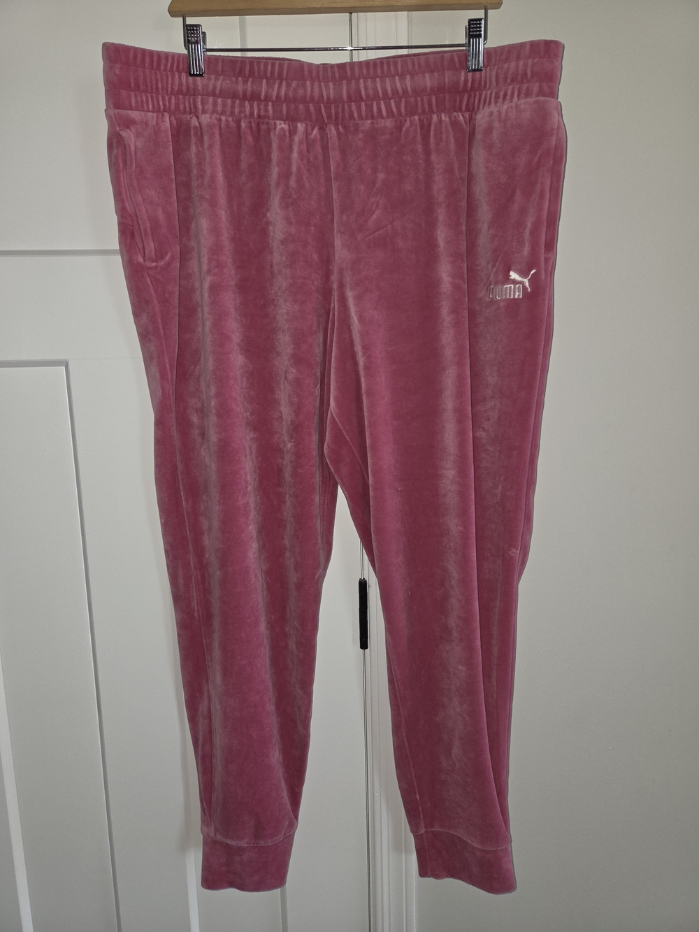 Puma Womens Dusty Orchid Track Pants Velour Joggers XXL Y2K